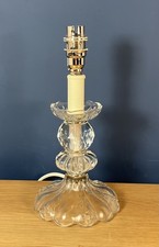 Small Laura Ashley Glass Floral Scalloped Candlestick Bedside Lamp, 26cm Tall