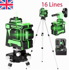 🔥NEW 4D 16Line Laser Level Self-Leveling 360° Cross Line Green Beam Laser Level