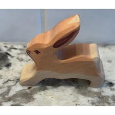 Holztiger Wooden Rabbit Figurine Toy Animal Steiner  Waldorf Montessori