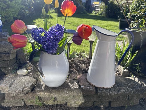 Vintage enamel jug - enamel, set