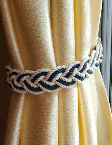 Nautical cotton cord curtain - nautical,