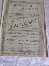 Vintage catalogue Garden tools Horticulture accessories J C Tissot paris 1903