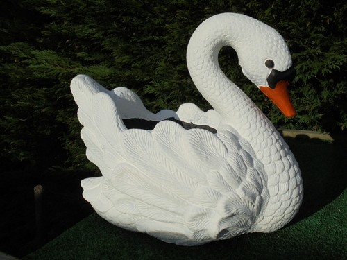 Small swan planter - swan, garden