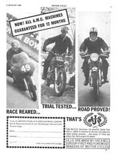 1963 Advert for A.J.S Motorcycles (2) Vintage Original Print Ad Ephemera