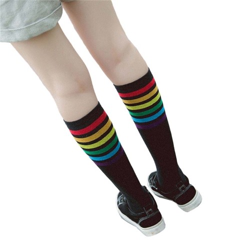 Women rainbow striped knee - women,