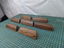 7x Antique Wooden Walnut Furniture Long Handles + Fixings, Cabinet Drawer Handle
