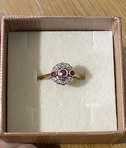 Ruby and diamond ring 585 - and,