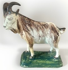 STAFFORDSHIRE CREAMWARE RARE FIGURE OF A GOAT - VERY FINE EXAMPLE C1820