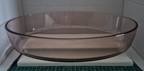 Pyrex smoked glass oval pie - oval,
