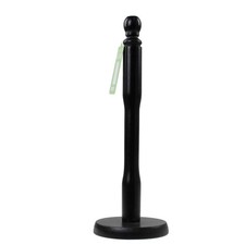 Kitchen Roll Holder Black Wooden Paper Towel Pole Storage Stand Rack Dispenser