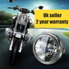 1Pc  7" Motorcycle Headlight Front Light Headlamp Motorbike Universal H4 Bulb