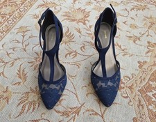 John Lewis Navy Lace Suede