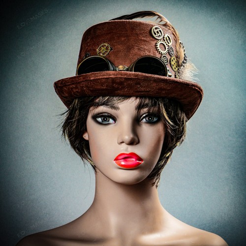 Brown retro steampunk - brown, lace
