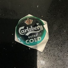Carlsberg Round Fisheye Badge, Beer Pump, Font, Mancave, Pub, Bar, Lager, Ale,