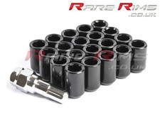 Black Tuner Wheel Nuts x 20 12x1.25 Fits Subaru Impreza STI WRX GT86