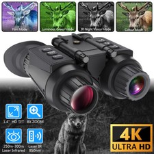 Hunting Digital Infrared Night Vision Binoculars 4K 3D Goggles 8X Zoom Telescope