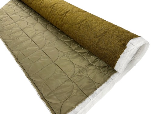 Quilted wool tweed fabric - wool,