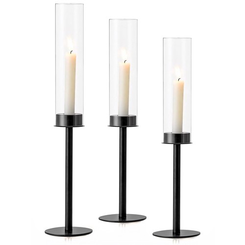Set clear glass candle - set,