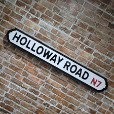 Holloway Road Sign Wooden Old