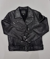 VEDA Lambskin Leather Biker Jacket Women’s XL Jayne Black Classic Biker Jacket