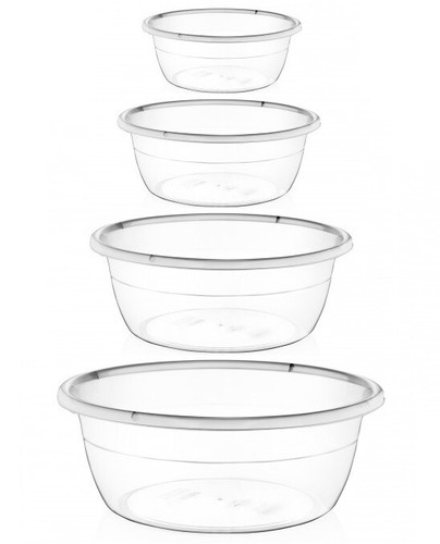 Clear plastic basin round - clear,