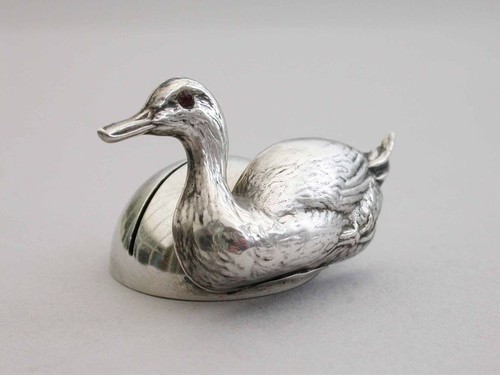 Edwardian novelty silver duck - edwardian,