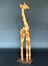 Large Hand Carved Wooden Giraffe 50cm (19.5") Tall