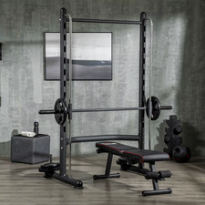 Smith Machine Squat Rack and Pull Up Bar Barbell Stand Home Gym Strength Trainer