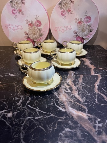 Set six cream and - set, gold