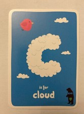 Bear Paws Alphabet Cards - Various - C, I, J, N, O, T, V, Y, Z