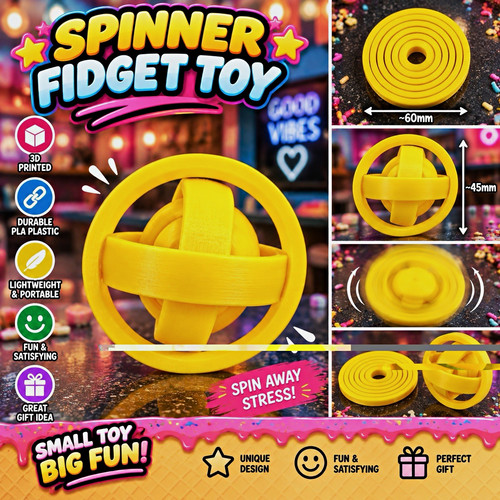 Printed yellow spinner - printed,