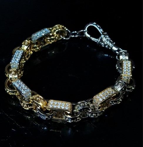 Two tone gold silver - gold, 10mm