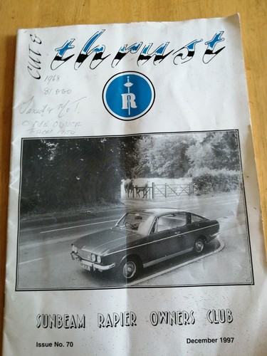 Sunbeam rapier owners club - owners,