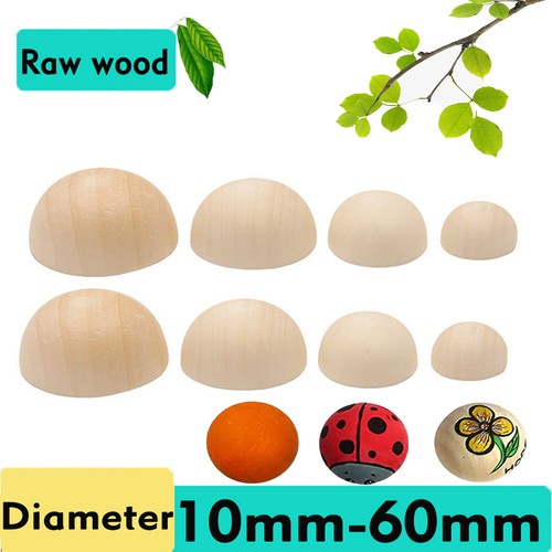 Natural wooden half balls - natural,