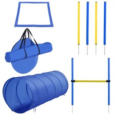 PawHut Pet Agility Training Equipment Dog Play Run Jump (Poles + Hurdle + Tunnel