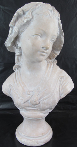 White plaster sculpture bust - plaster,