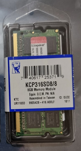 Kingston 8gb 1x8gb ddr3 - 1x8gb, 2rx8