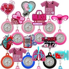 Gift Nurse Pocket Watches Cute Doctor Badge Reel Retractable Watch Brooch