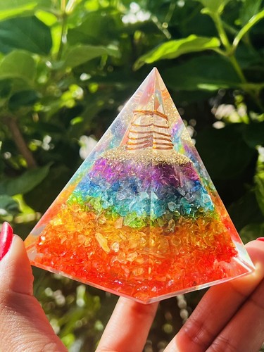 Large chakra crystal pyramid