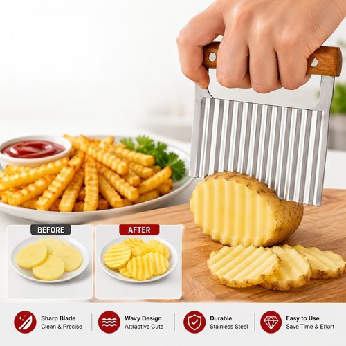 Stainless steel cutter wavy - steel,