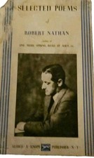 Selected Poems Of Robert Nathan 1935 Alfred A Knopp 1st Edition Hardcover DJ HC