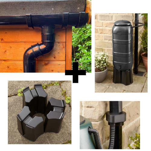 Gutter 100l water butt - 100l, kit