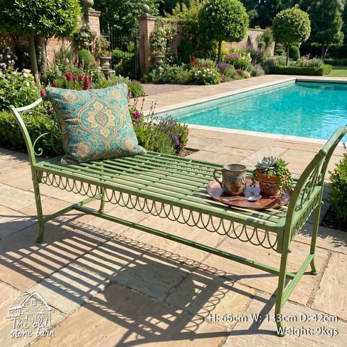Garden bench green antique - garden,