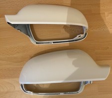 Ibis White Audi A4 B8 Left & Right Wing Mirror Cover/ Cap