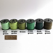Green Faux Suede Leather Cord