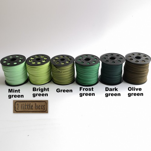 Green faux suede leather - green,