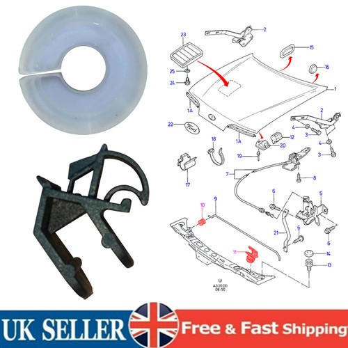 Bonnet stay grommet clip - grommet, &