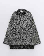 Zara Oversized Black Wrap Heavy Knit Jacket Coat Cardi Size S-M £59.99 9667/001