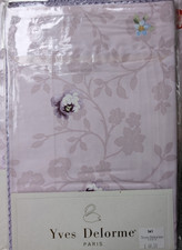 2 x Yves Delorme AUBOIS LILAC FLORAL 100% COTTON PILLOWCASES (2 packs of 1 case)