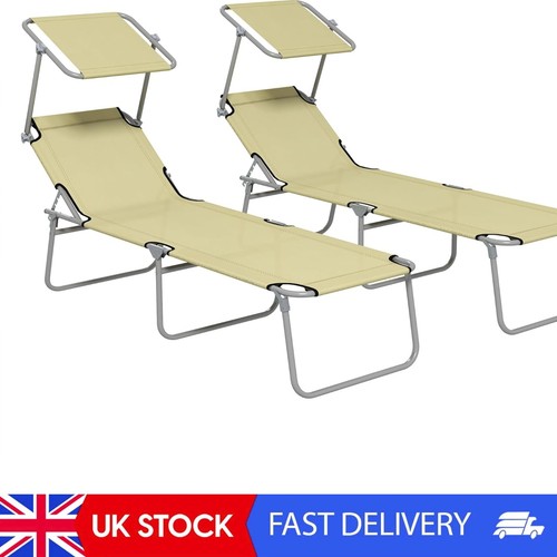 Folding sun lounger set 2 - folding,